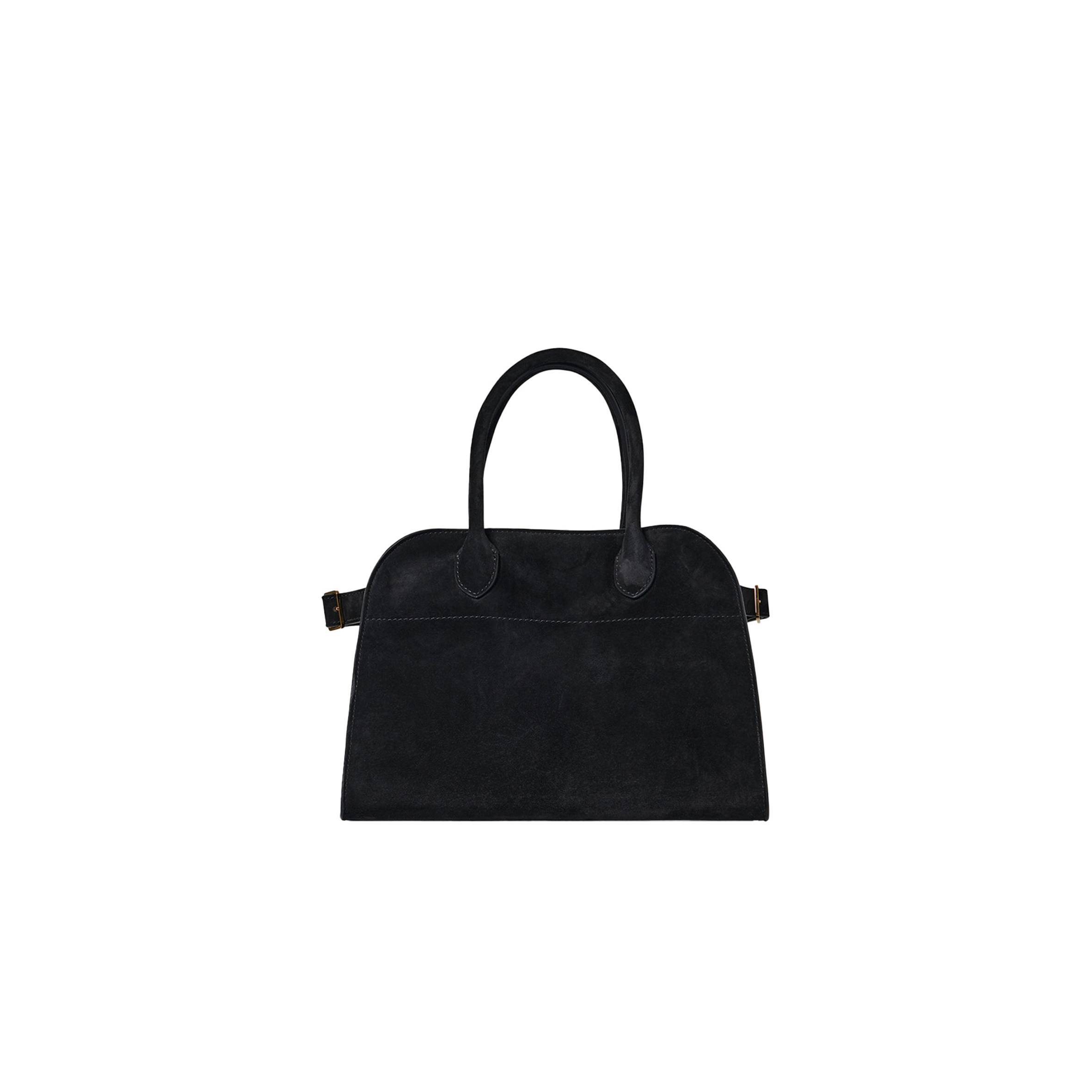 THE ROW SOFT MARGAUX 10 BAG IN SUEDE BLACK W1190L25BLSG (25*18*19cm)